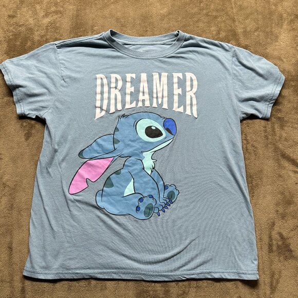 Disney Lilo & Stitch “Dreamer” Graphic Tee Blue XL 15–17 Women’s / Juniors - Picture 1 of 4